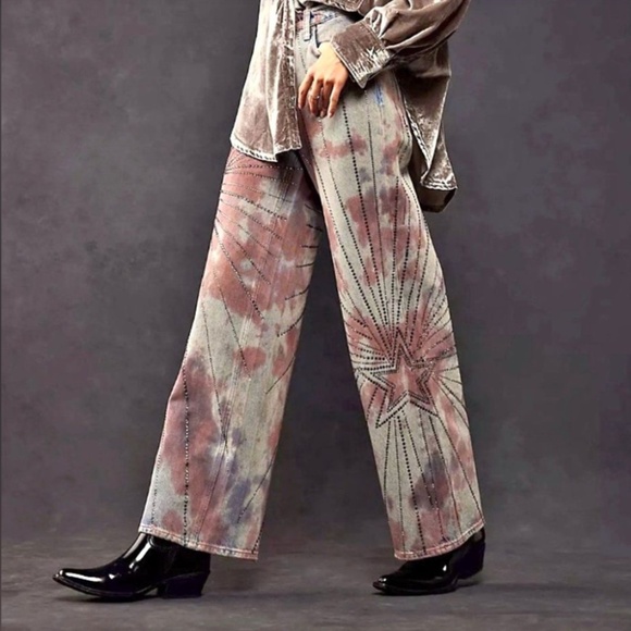 Free People We The Free Aurora Mid Rise Straight Jeans in Starlet sz 30 - Picture 2 of 9